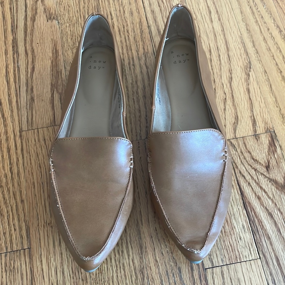 a new day cognac loafer flats